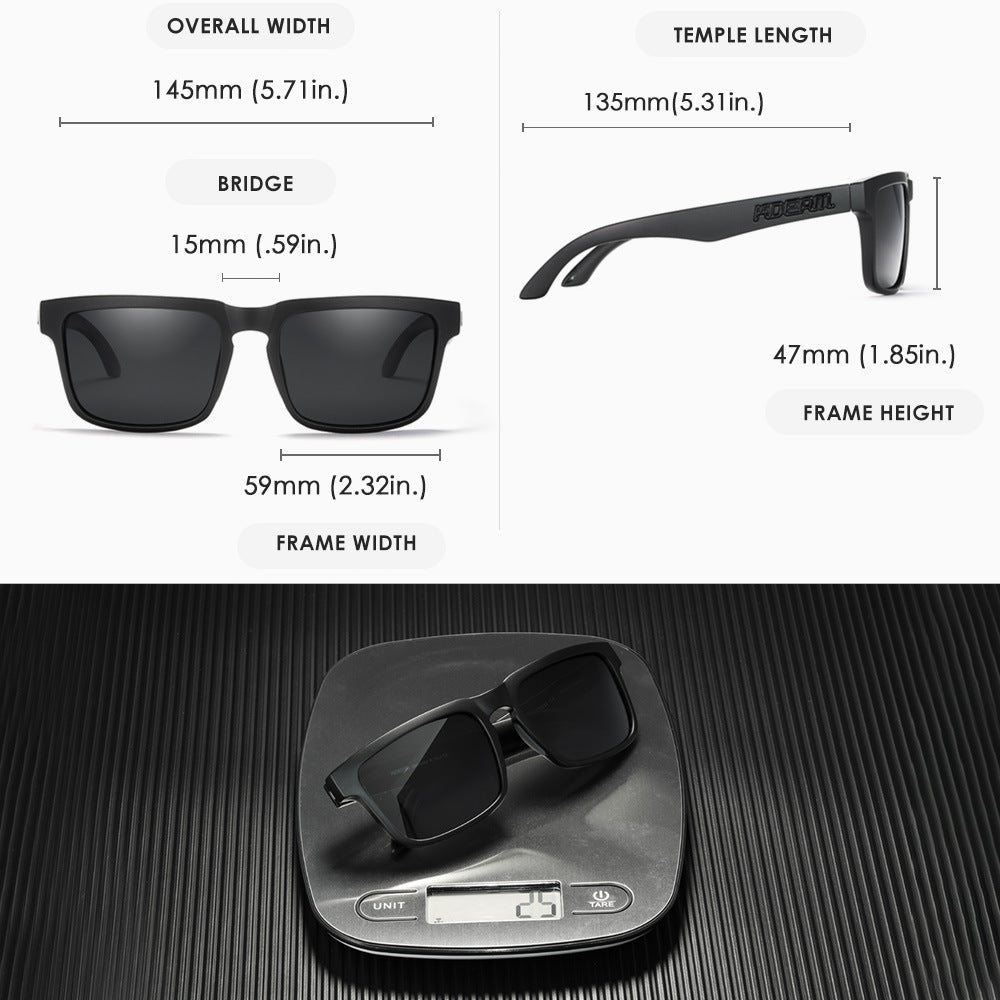 KDEAM Square Outdoor Polarized Sunglasses Classic All-match Men And Women Sunglasses Fishing Sports Glasses KD332