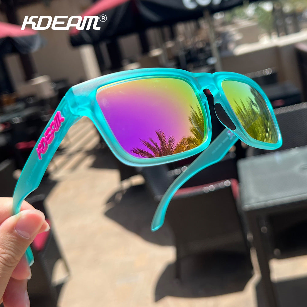 KDEAM Square Outdoor Polarized Sunglasses Classic All-match Men And Women Sunglasses Fishing Sports Glasses KD332